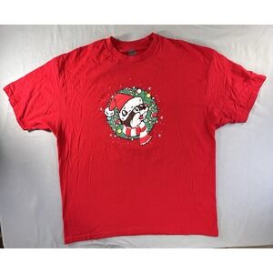 Buc-ee's‎ Shirt 2XLRed Christmas Graphic Print Casual Never Calm Always Bright